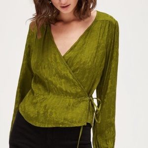 Lacausa Green Wrap Top
